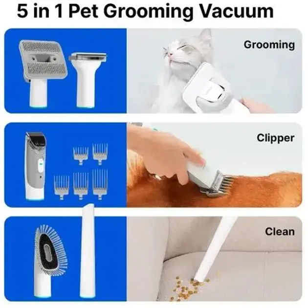 Набір для догляду та грумінгу з пилососом PetChois GV1 - Зображення 3