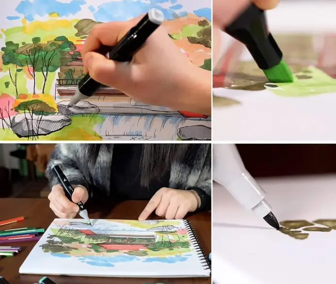 36 шт Набір двосторонніх скетч-маркерів для малюванняTouch на спиртовій основі - Зображення 3