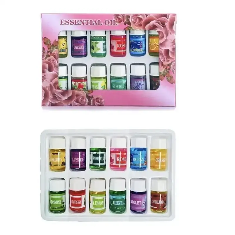 Набір ефірних масел 12 шт., у скляних флаконах / Натуральні аромамасла для аромалампи, масажу, SPA та будинку - Зображення 2