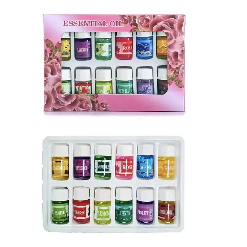 Набір ефірних масел 12 шт., у скляних флаконах / Натуральні аромамасла для аромалампи, масажу, SPA та будинку - Зображення 4