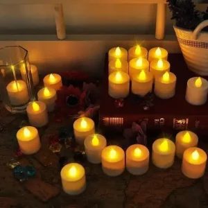 Набір електронних світлодіодних свічок на батарейках, 24 шт