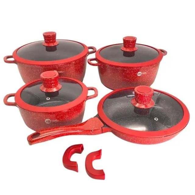 Набір каструль з антипригарним покриттям HK-324 10 предметів - Зображення 4