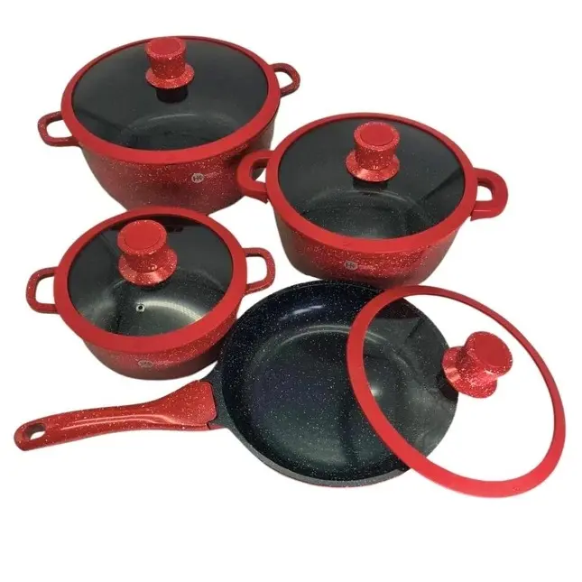 Набір каструль з антипригарним покриттям HK-324 10 предметів - Зображення 3