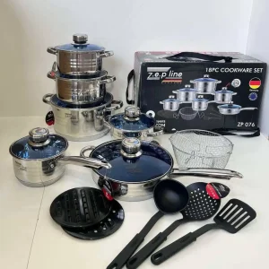 Набір каструль із нержавіючої сталі Zepline ZP-076 18 предметів
