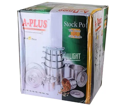Набір каструль А-Плюс 0749 з нержавіючої сталі (14 предметів) - Зображення 3