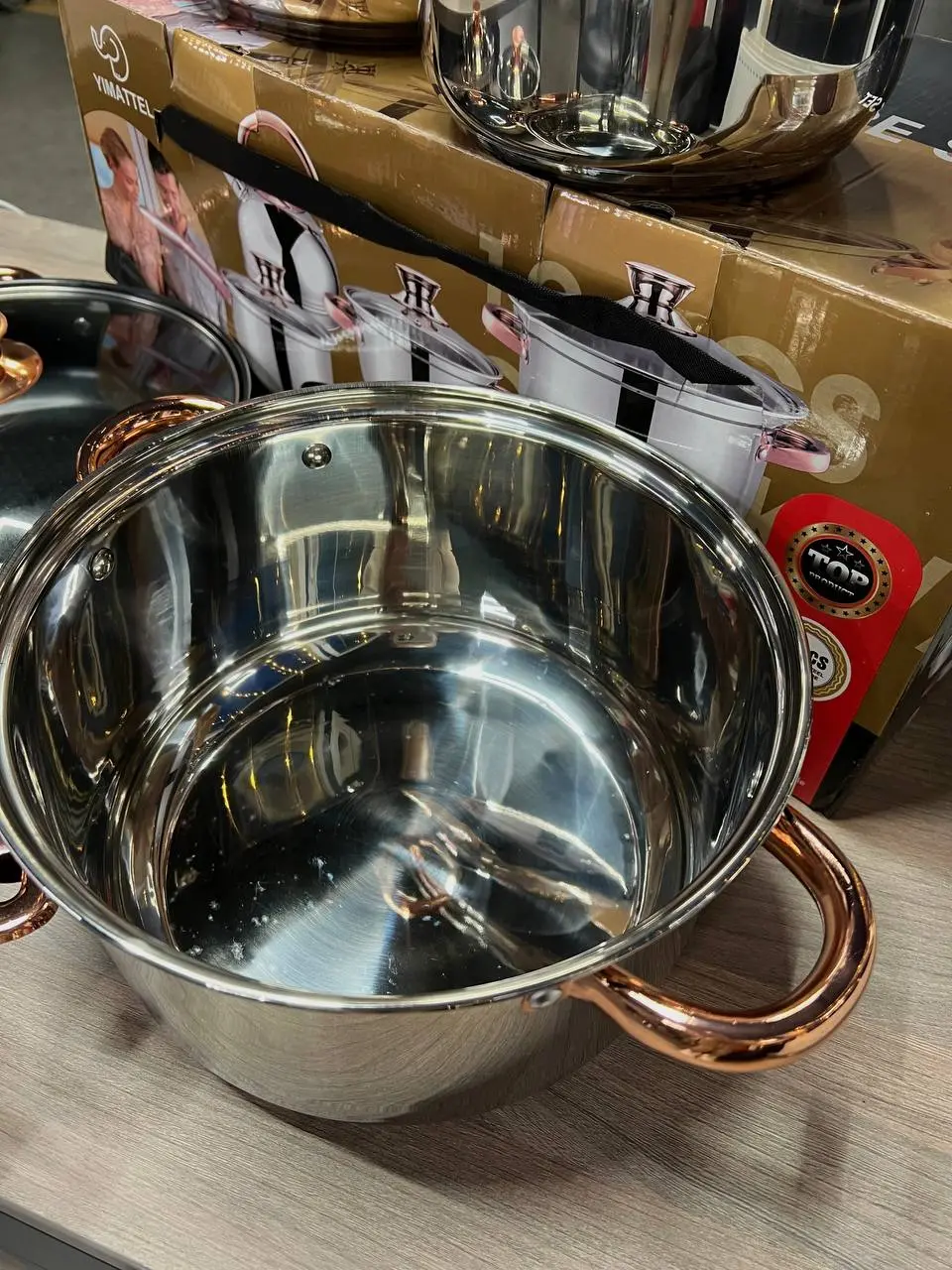 Набір кухонного посуду з нержавіючої сталі Yimattel 12 предметів з індукційним дном - Зображення 9