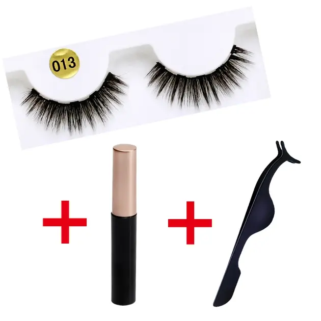 Набір накладні магнітні вії+підводка+пінцет Magnetic lashes 3 пари магнітів - Зображення 2