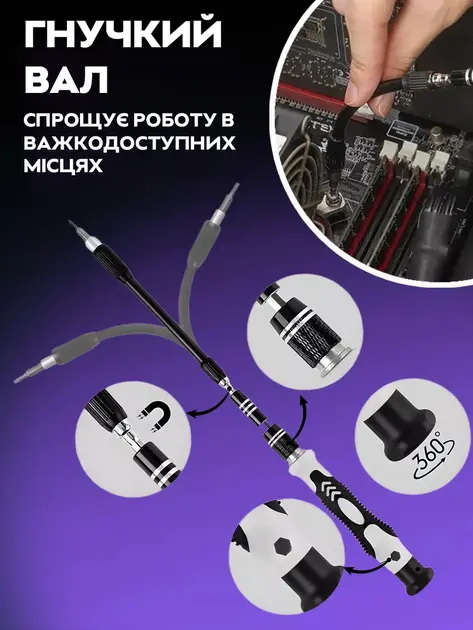 Набір викруток UKC 115 в 1 для ремонту електроніки в боксі - Зображення 5