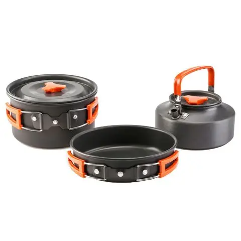 Набір похідного посуду складаний на 2 персони, 3 предмети, алюміній, DS-308 турист - Зображення 4
