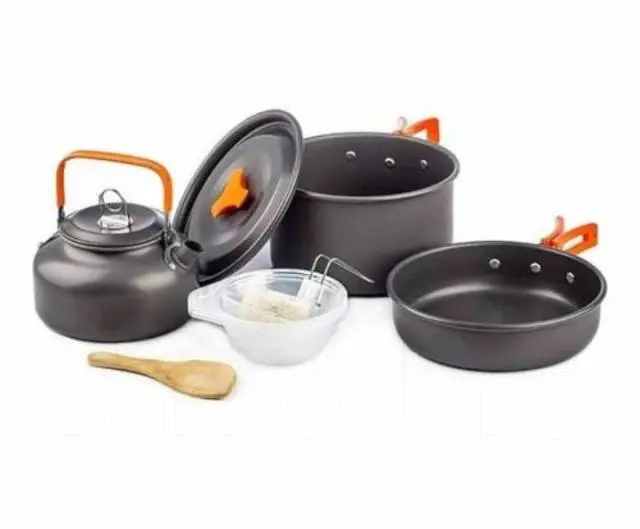 Набір похідного посуду складаний на 2 персони, 3 предмети, алюміній, DS-308 турист - Зображення 3