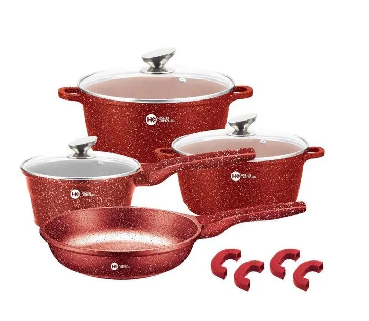 Набір посуду із сковородою граніт круглий - Зображення 2