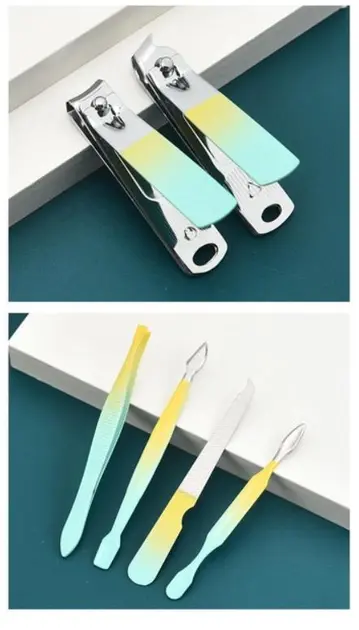 Набір професійний для манікюру/педикюру на 10 предметів м'ятно-жовтий - Зображення 4