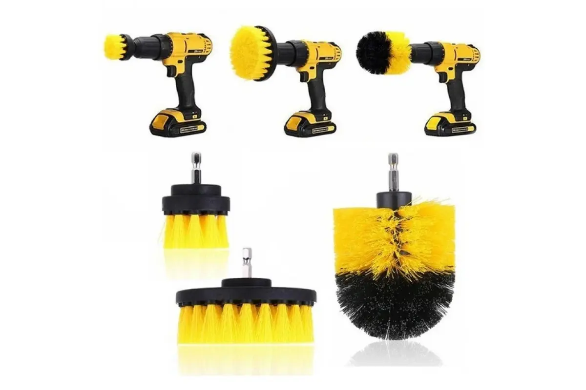 Набір щіток насадок на дриль для збирання GEKO Yellow 3в1 - Зображення 2