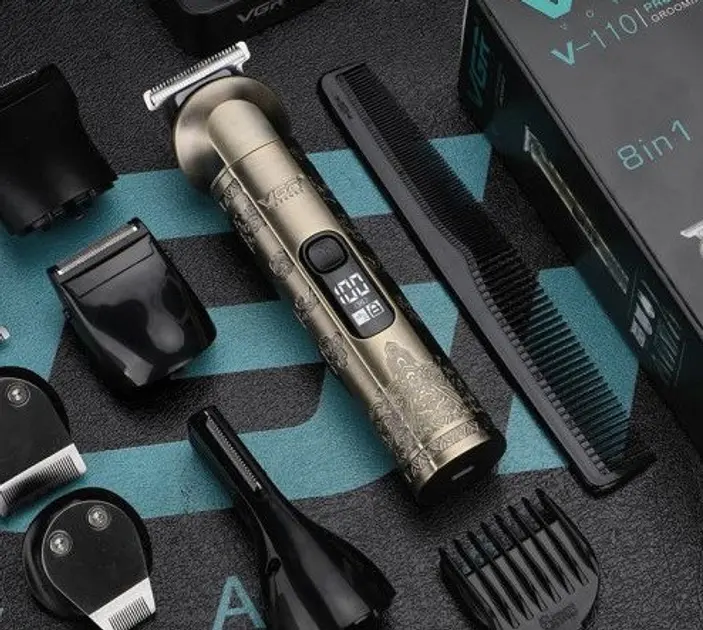 Набір VGR V-110 8в1 Professional для догляду за волоссям, бородою, триммер для носа - Зображення 7