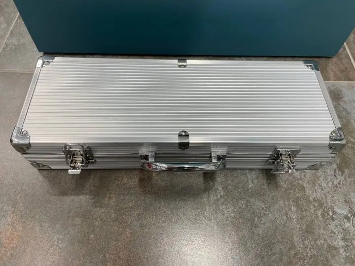 Набір інструментів для барбекю Rainberg AL-5 з нержавіючої сталі в валізі, 5 предметів - Зображення 4