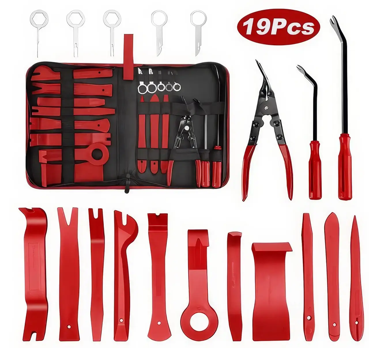 Набір із 19 інструментів для зняття обшивки та розбирання салону EL-198504 - Зображення 5