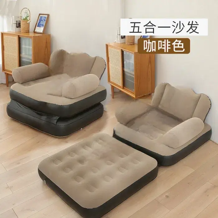 Надувне крісло ліжко для дому та кемпінгу / М'який матрац для відпочинку з насосом - Зображення 5