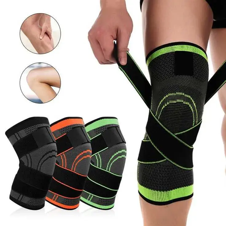 Наколінник Бандаж колінного суглоба Knee Support Copper Чорно-зелений фіксатор коліна Компресійний від травм розтягувань - Зображення 6
