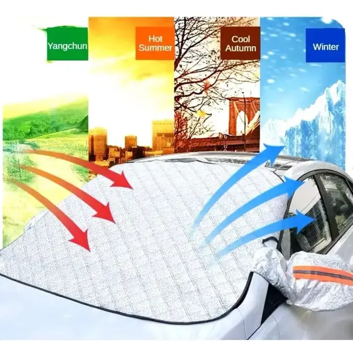 Накидка на лобове скло захист від снігу 115х140 см чохол для машини від сонця дощу зимовий тент - Зображення 5