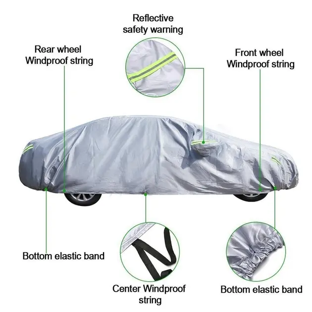 Накидка на машину від сонця та снігу Universal Car Cover захисний чохол для автомобіля - Зображення 3