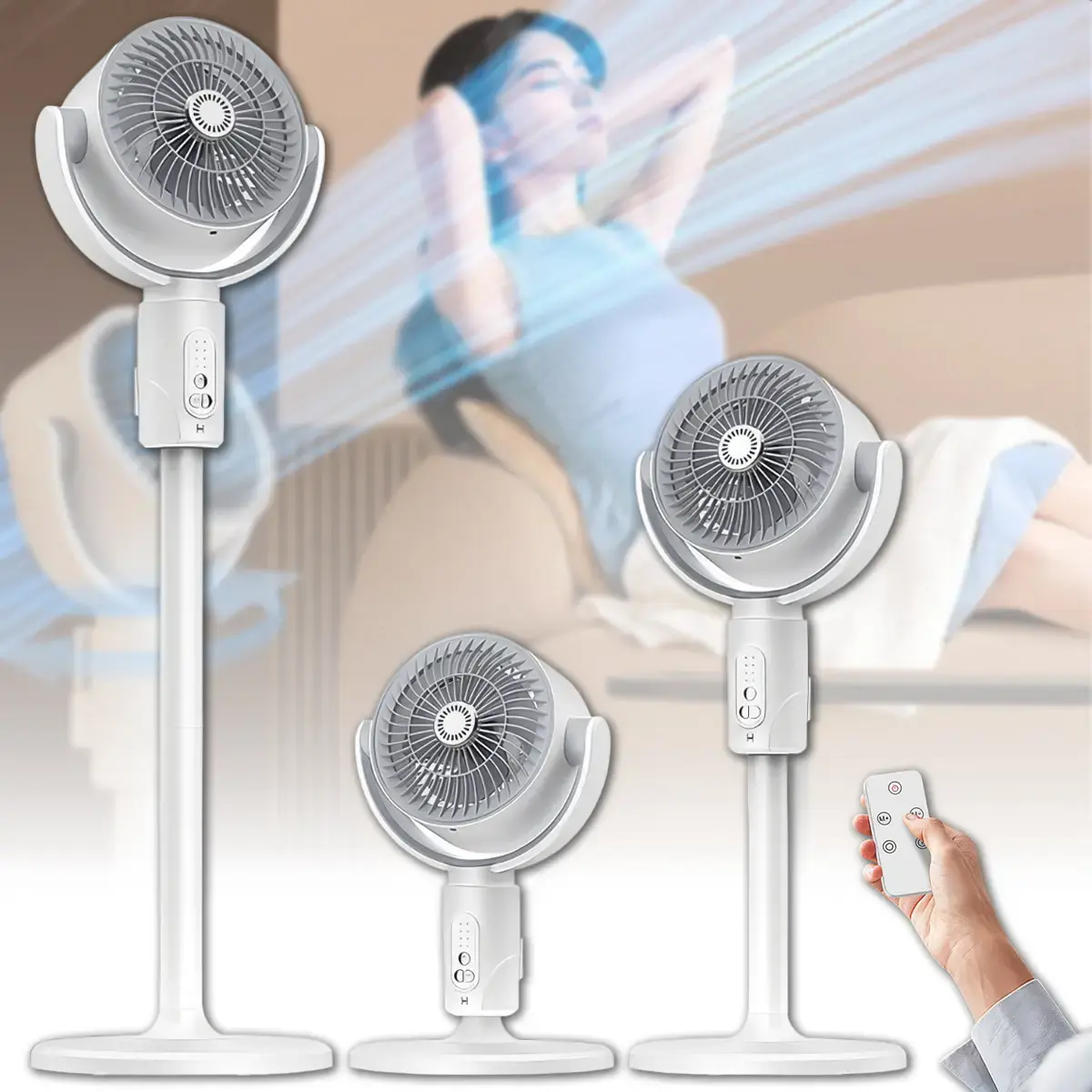 Підлоговий вентилятор LY-960 з 5 режимами, таймером та регулюванням висоти Midsummer - Зображення 3