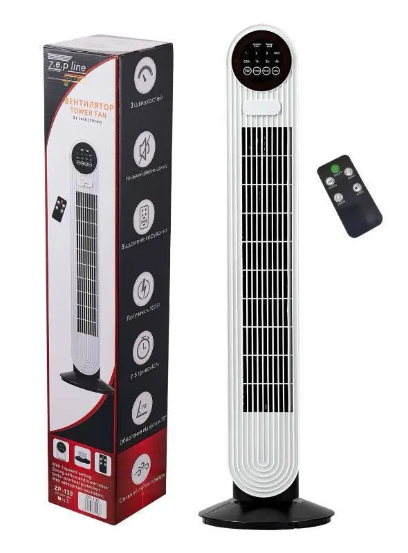 Підлоговий вентилятор з пультом Zepline ZP-139 500Вт - Зображення 2