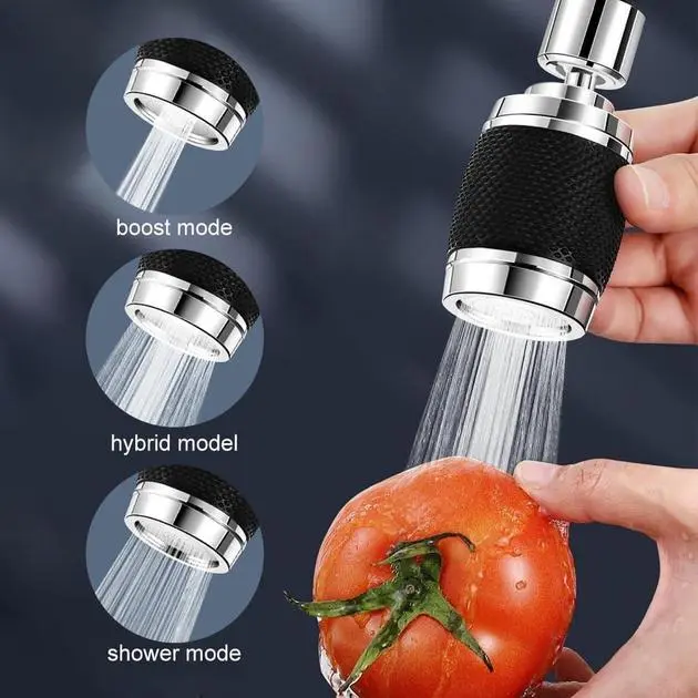 Насадка-аэратор для кухонного смесителя и переходник на шланг вращение на 360° Faucet universal pipe - Зображення 6