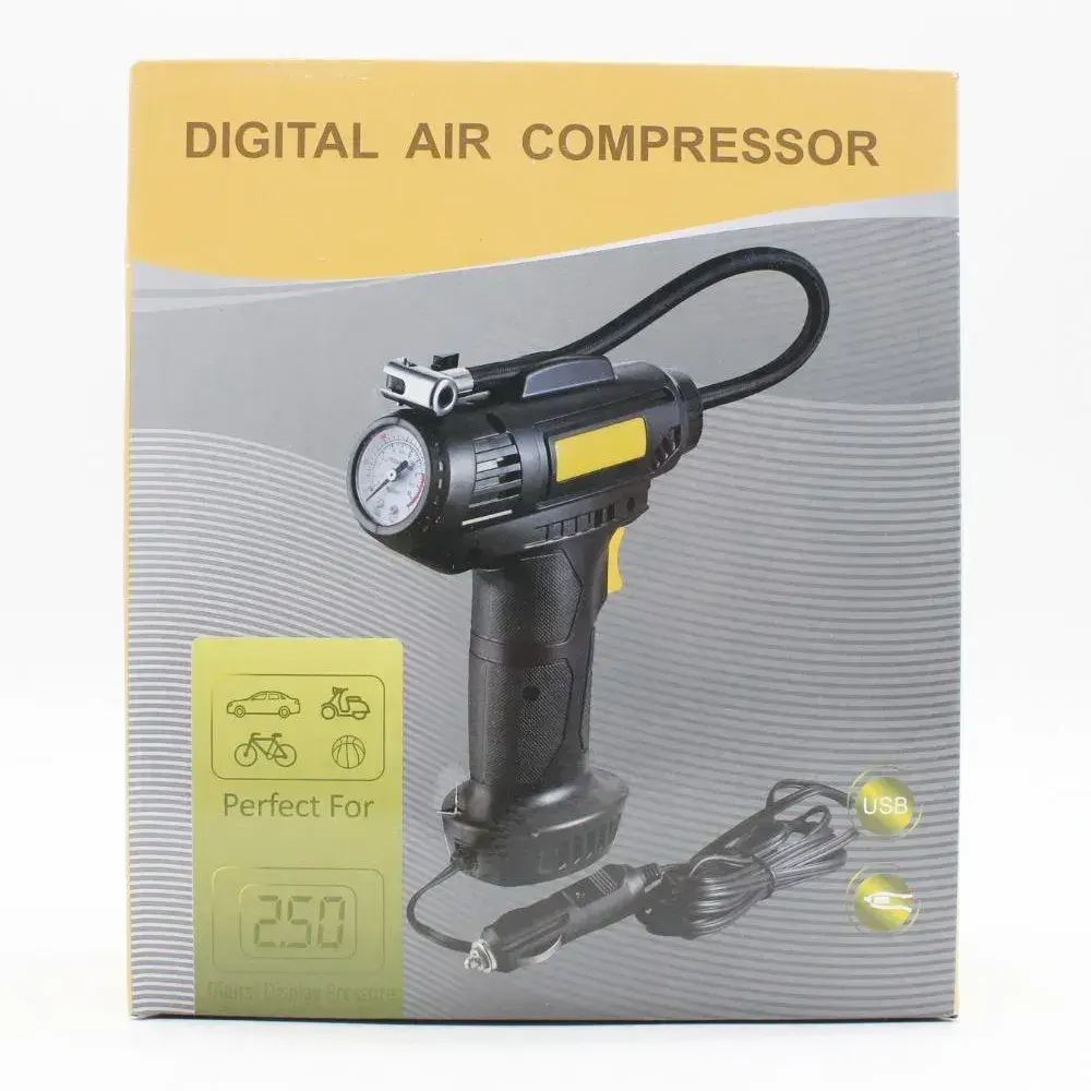 Насос для накачування шин, професійний портативний автокомпресор з цифровим дисплеєм Vehicle mounted pump AND LY-910 - Зображення 5