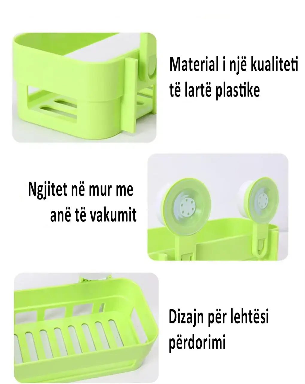 Настінна підставка для мила губки шампуні на присосках LY-571 - Зображення 4