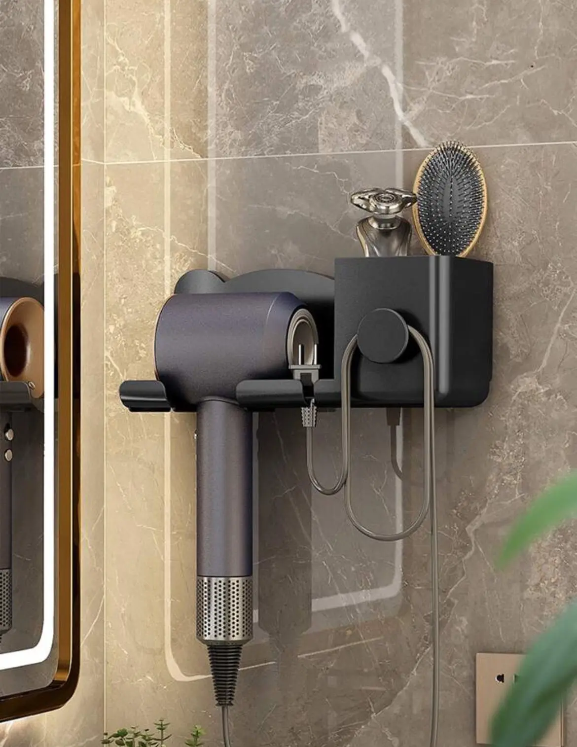 Настінний тримач полиця для фена та штекера Storage Shelf - Зображення 2