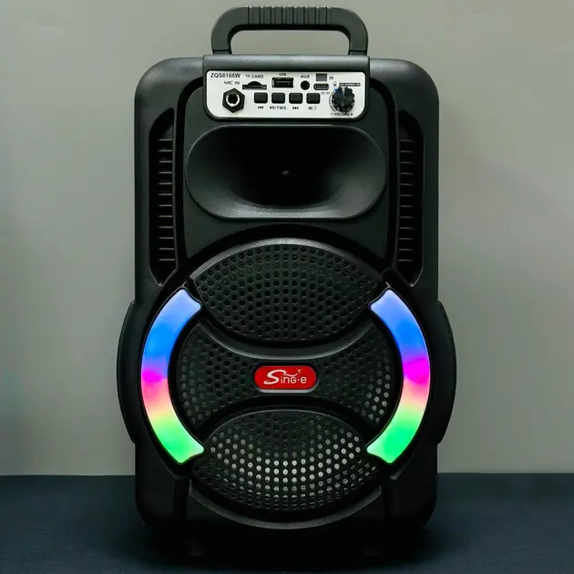 Бездротова караоке колонка з мікрофоном, пультом та RGB-підсвічуванням ZQS8166W - Зображення 3