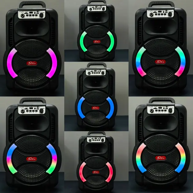 Бездротова караоке колонка з мікрофоном, пультом та RGB-підсвічуванням ZQS8166W - Зображення 7