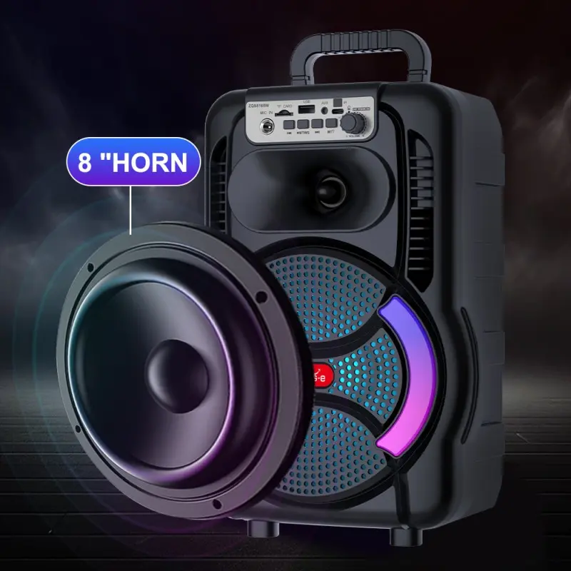 Бездротова караоке колонка з мікрофоном, пультом та RGB-підсвічуванням ZQS8166W - Зображення 8