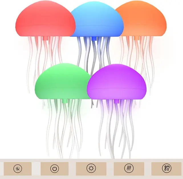 Настільна лампа нічник у вигляді медузи з рухами, обертами та передачею кольорів RGB - Зображення 7