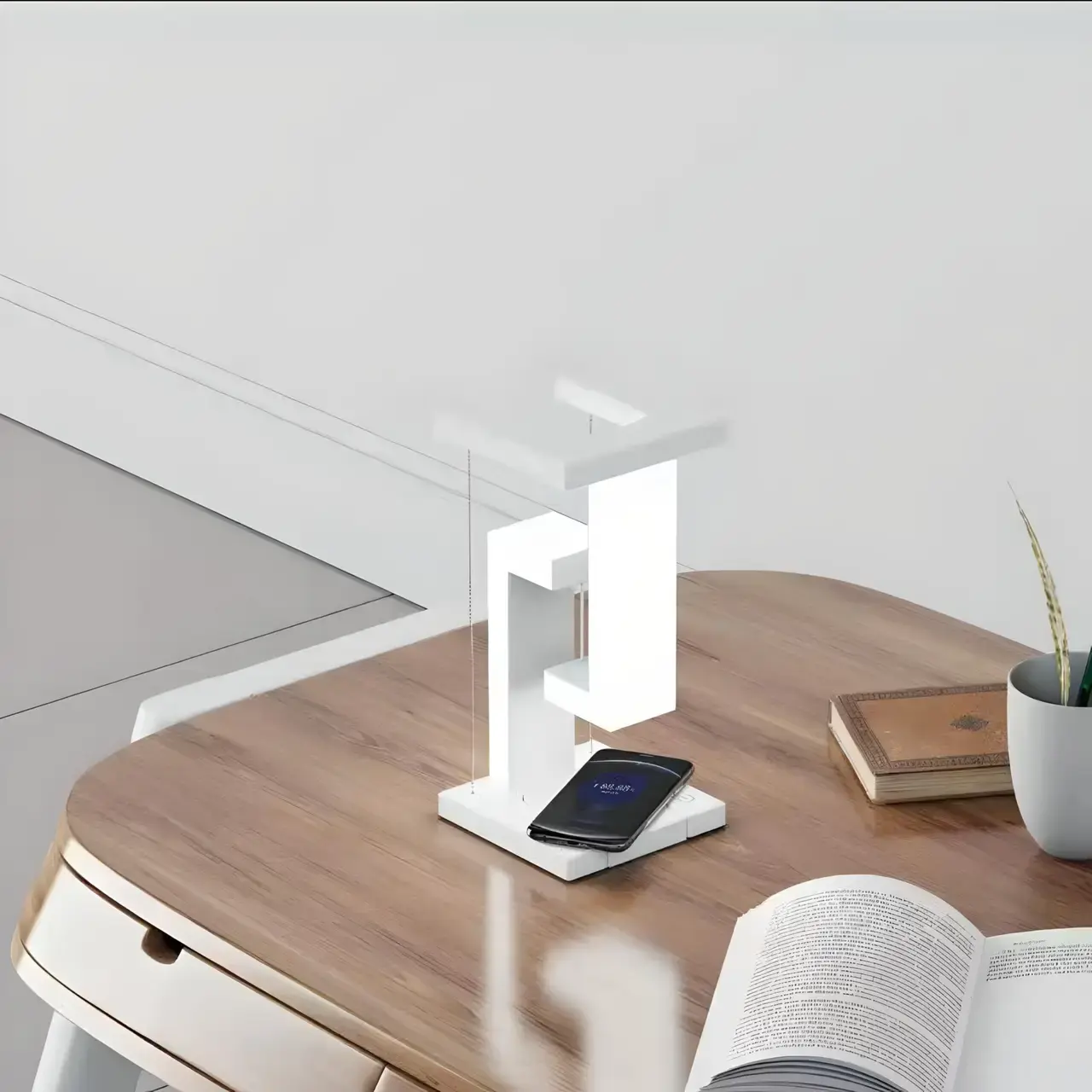 Настільна лампа SHS 2238 світлодіодна з 2*USB та бездротовою зарядкою 10W - Зображення 3