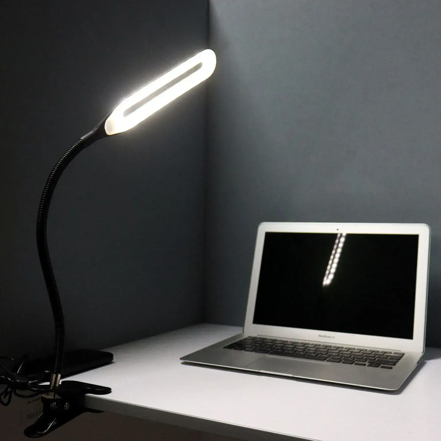 Настільна LED лампа на прищіпці, від USB, Berger 1043-TL-10 Black / Світлодіодна лампа з гнучкою ніжкою - Зображення 4