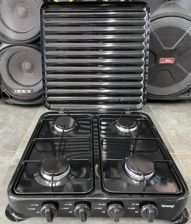 Настільна газова плита, плита на 4 конфорки domotec MS6604, чорний - Зображення 4