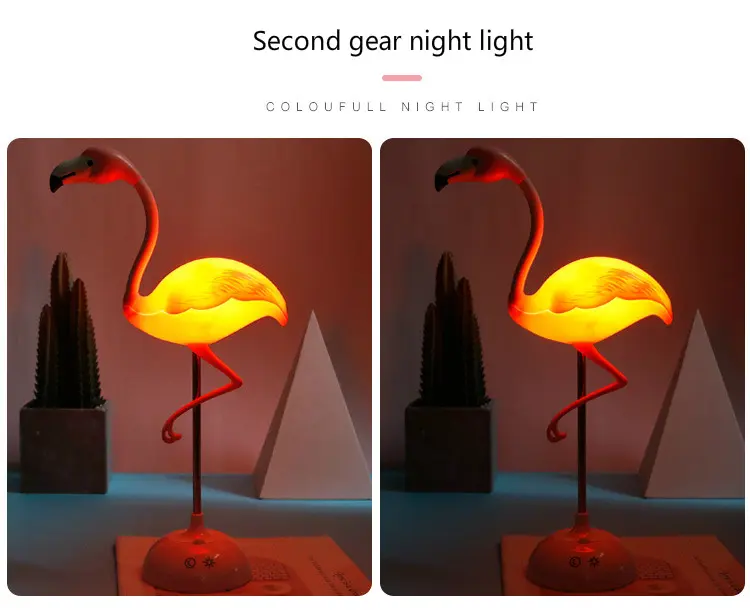 Настільний світильник нічник "Фламінго" Led Lucia / Світлодіодний нічник / Дитяча лампа - Зображення 7