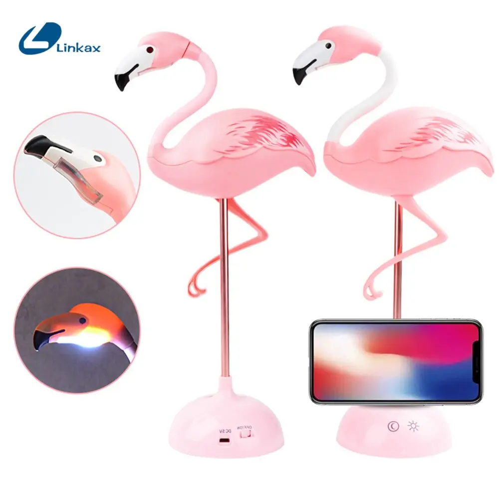 Настільний світильник нічник "Фламінго" Led Lucia / Світлодіодний нічник / Дитяча лампа - Зображення 3