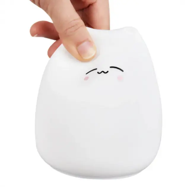 Сенсорний силіконовий Led світильник Котик - Зображення 6