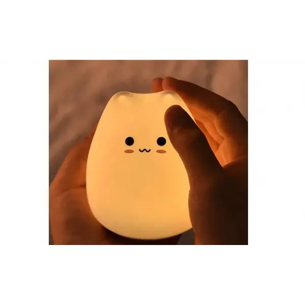 Сенсорний силіконовий Led світильник Котик - Зображення 4