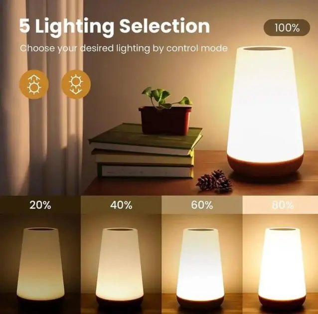 Нічник настільний світильник для дому акумуляторний Pat light HA-114 з пультом - Зображення 4