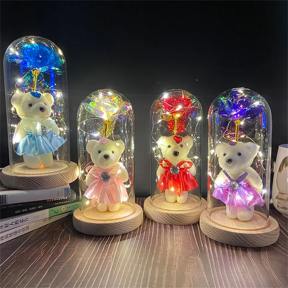 Нічник Троянда з ведмедиком - Зображення 4