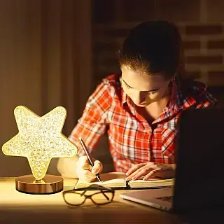 Нічник світильник 3 режими настільна кришталева лампа у формі зірки Creatice Table Lamp - Зображення 3