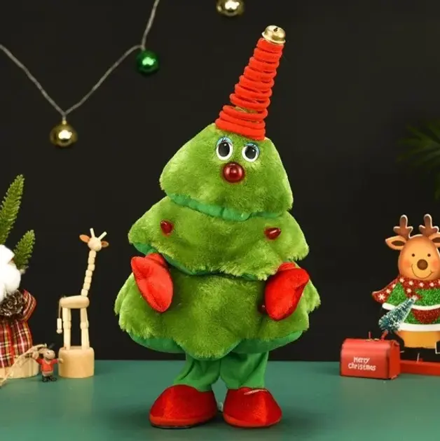 Новорічна дитяча іграшка, іграшка ялинка з веселою музикою та запальними танцями - Зображення 2