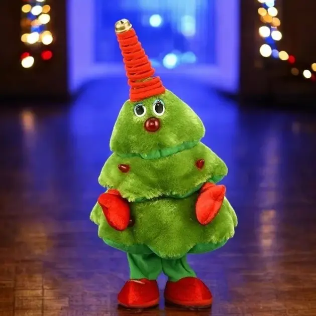 Новорічна дитяча іграшка, іграшка ялинка з веселою музикою та запальними танцями - Зображення 4