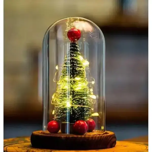 Новорічна ялинка в колбі з LED підсвічуванням зі світлодіодною гірляндою - Зображення 3