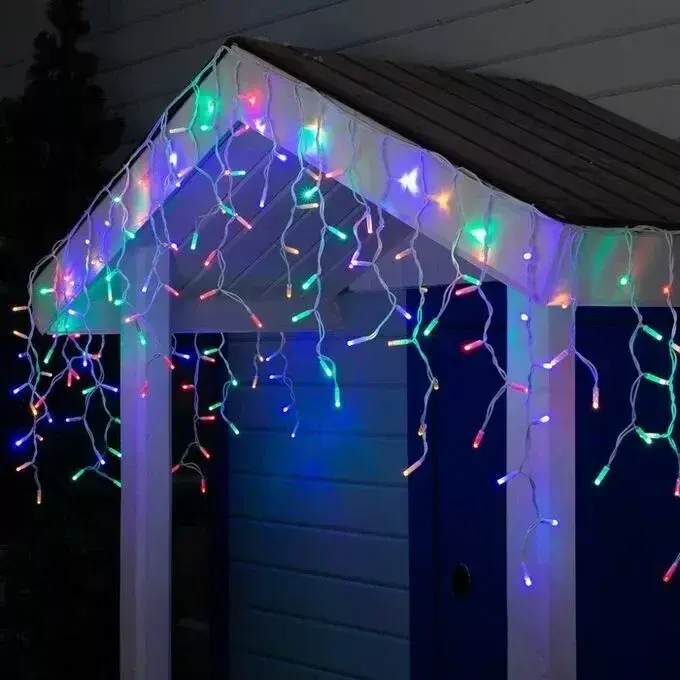 Новорічна святкова гірлянда бахрома 120 Led прозорий провід 3х0.5 м - Зображення 6