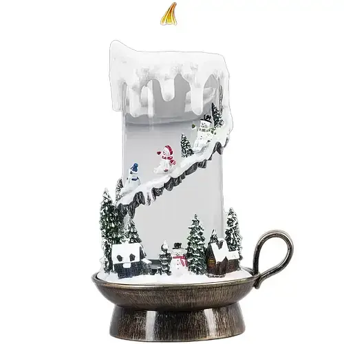 Новорічний музичний нічник-світильник XMAS 21020B Музична свічка зі Сніговиками - Зображення 2