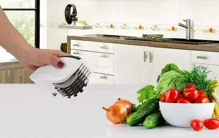 Ніж для нарізки 3 в 1 Rolling Mincer w-53 та Tenderizer з часниковим пресом овочерізка - Зображення 5